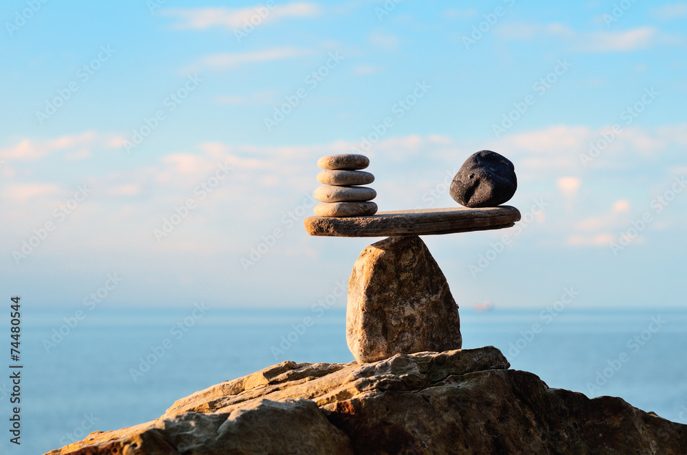 Stones on the boulder
