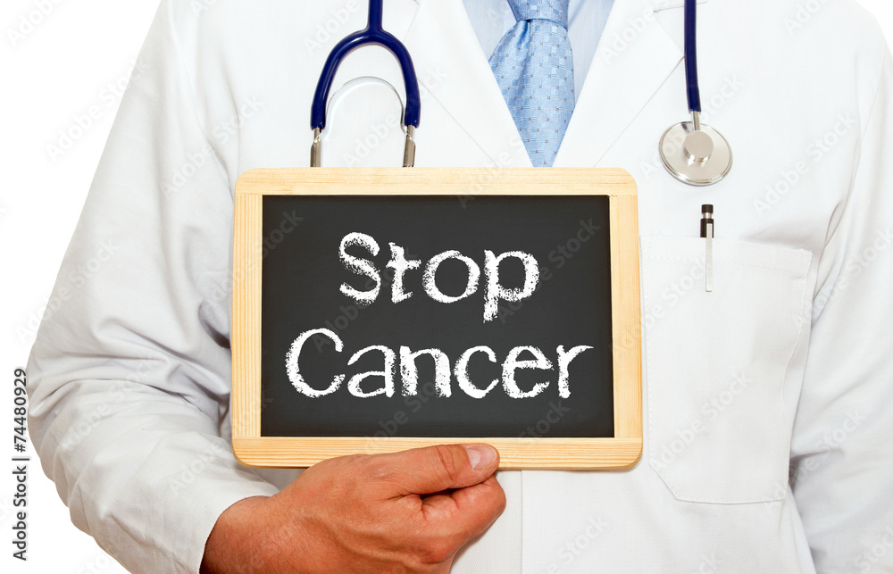 Stop Cancer - Doctor with chalkboard Stop Cancer - Doctor with chalkboard