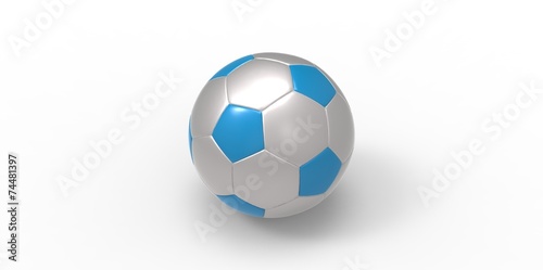 grey and blue azzure  Soccer ball or football