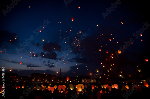 Night christmas festival of lanterns