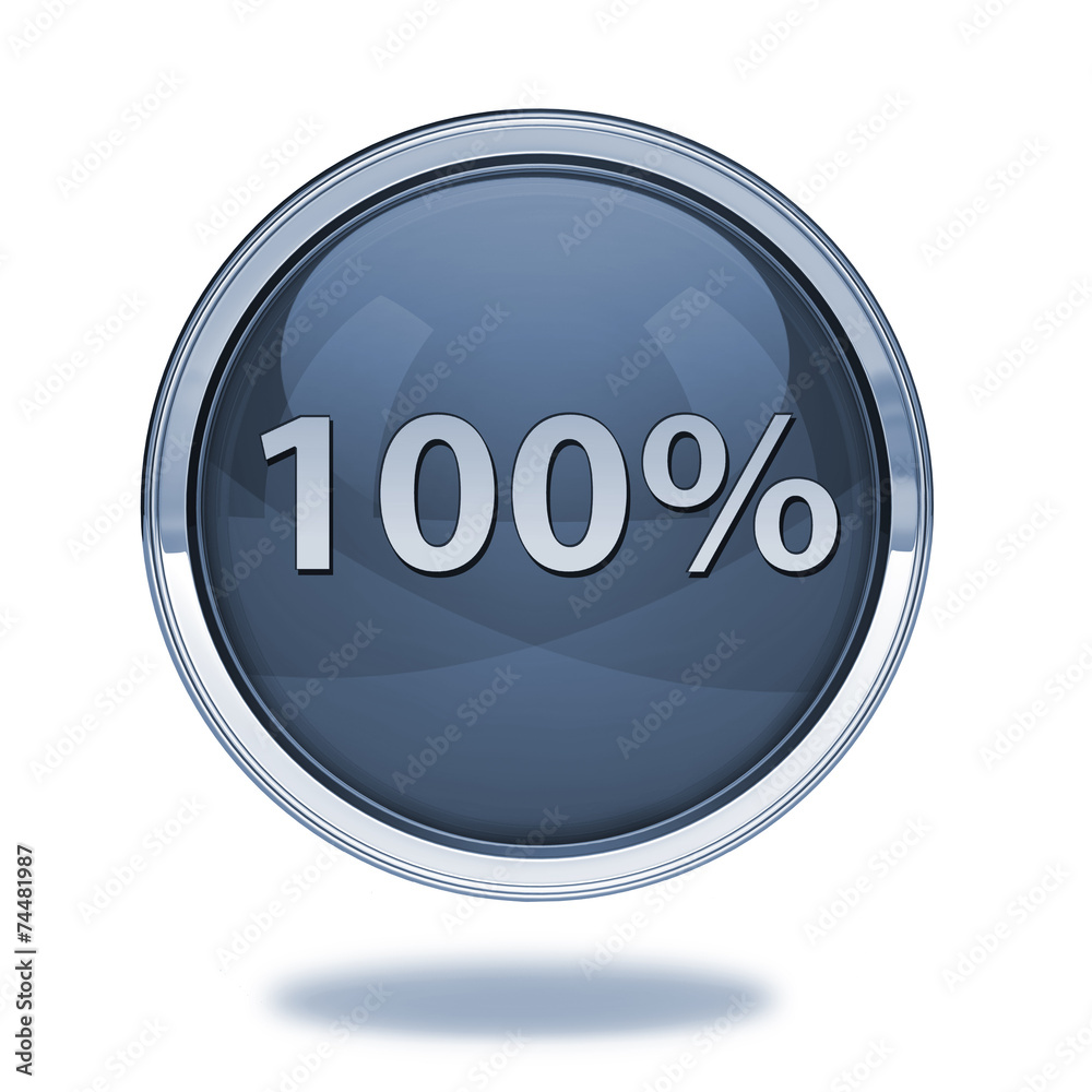 Hundred percent pointer icon on white background
