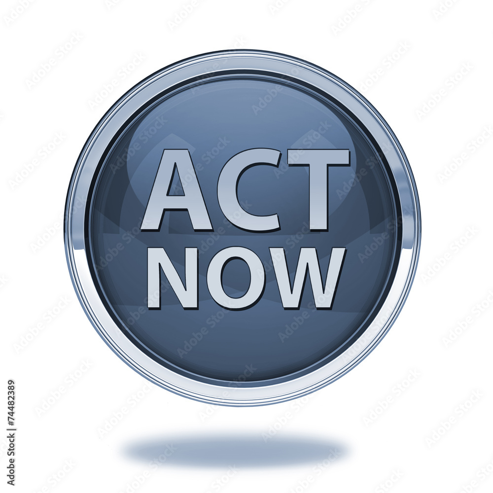 Act now pointer icon on white background Act now pointer icon on white background
