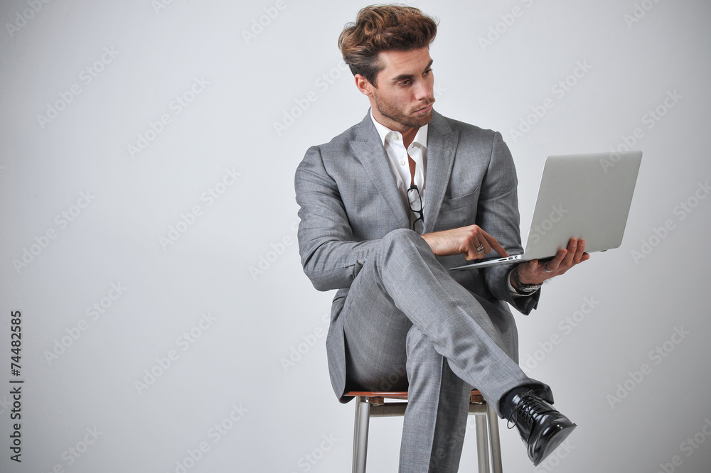 Man With Personal Computer For Business Man With Personal Computer For Business
