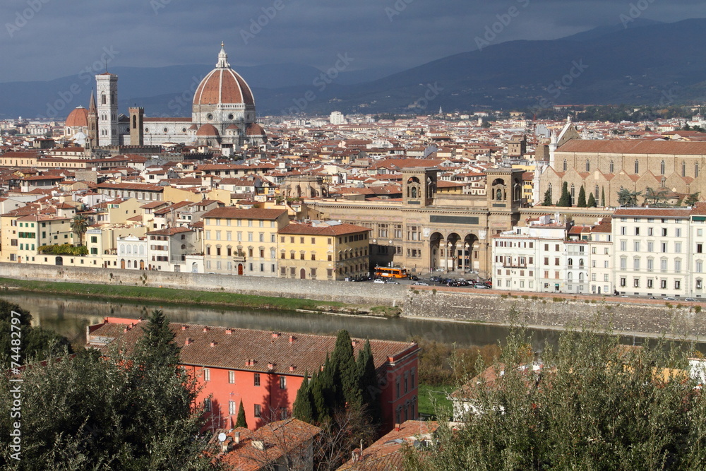 Florence cityscape viewed from the mountain