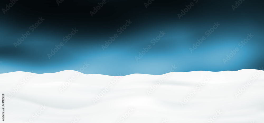 Fototapeta premium Schneelandschaft, Schnee, Himmel, bewölkt, abstrakt, Blau, Snow