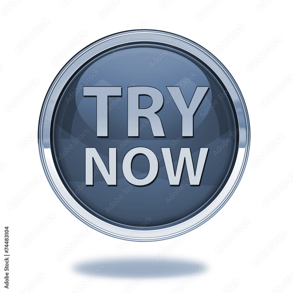 Try now pointer icon on white background Try now pointer icon on white background