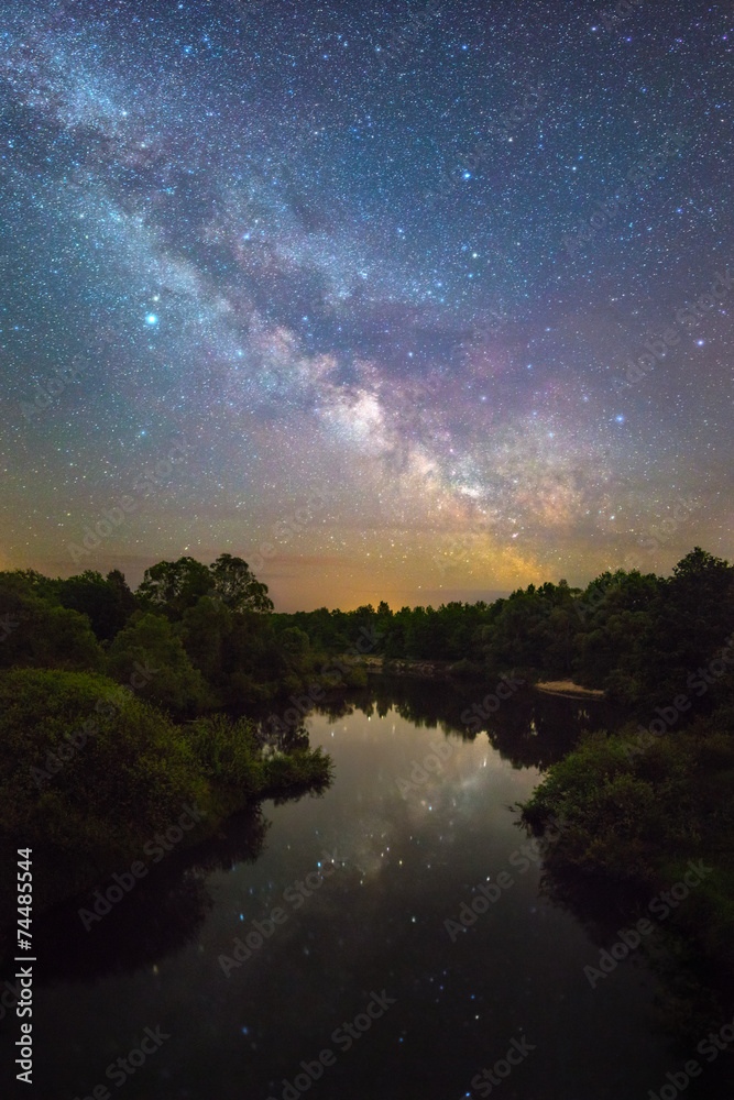Milky Way over a small river