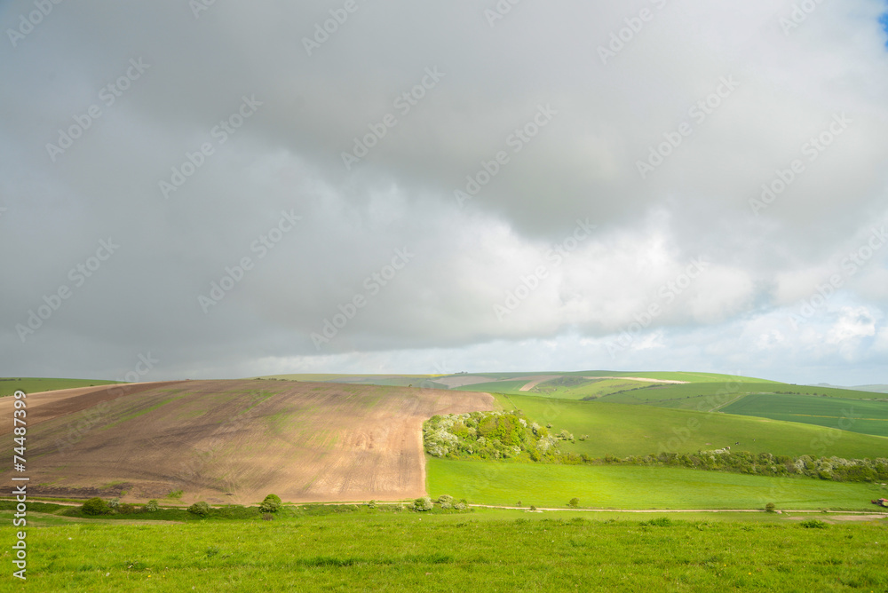 Landscape view over hills in country side Landscape view over hills in country side