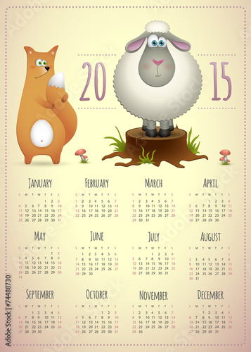 Year of the Goat 2015 calendar.