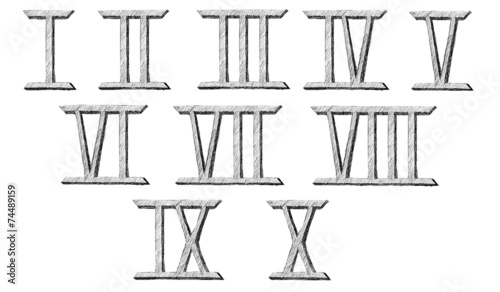 Vector hand drawn Roman numerals