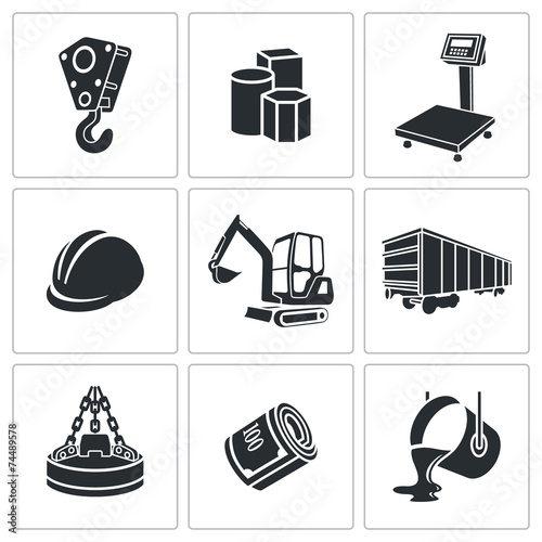 Metallurgy Icons set