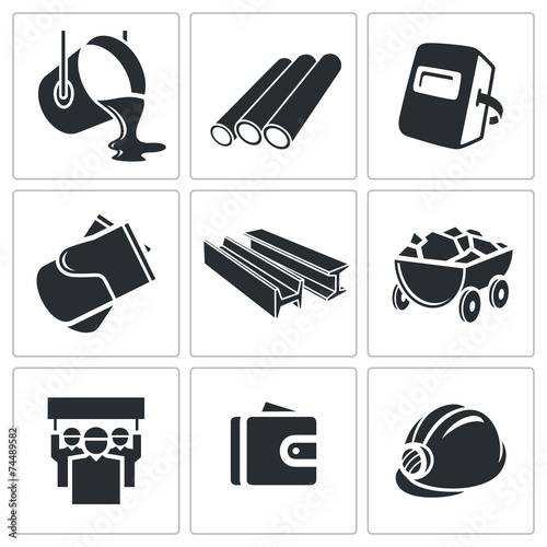 Metallurgy Icons set