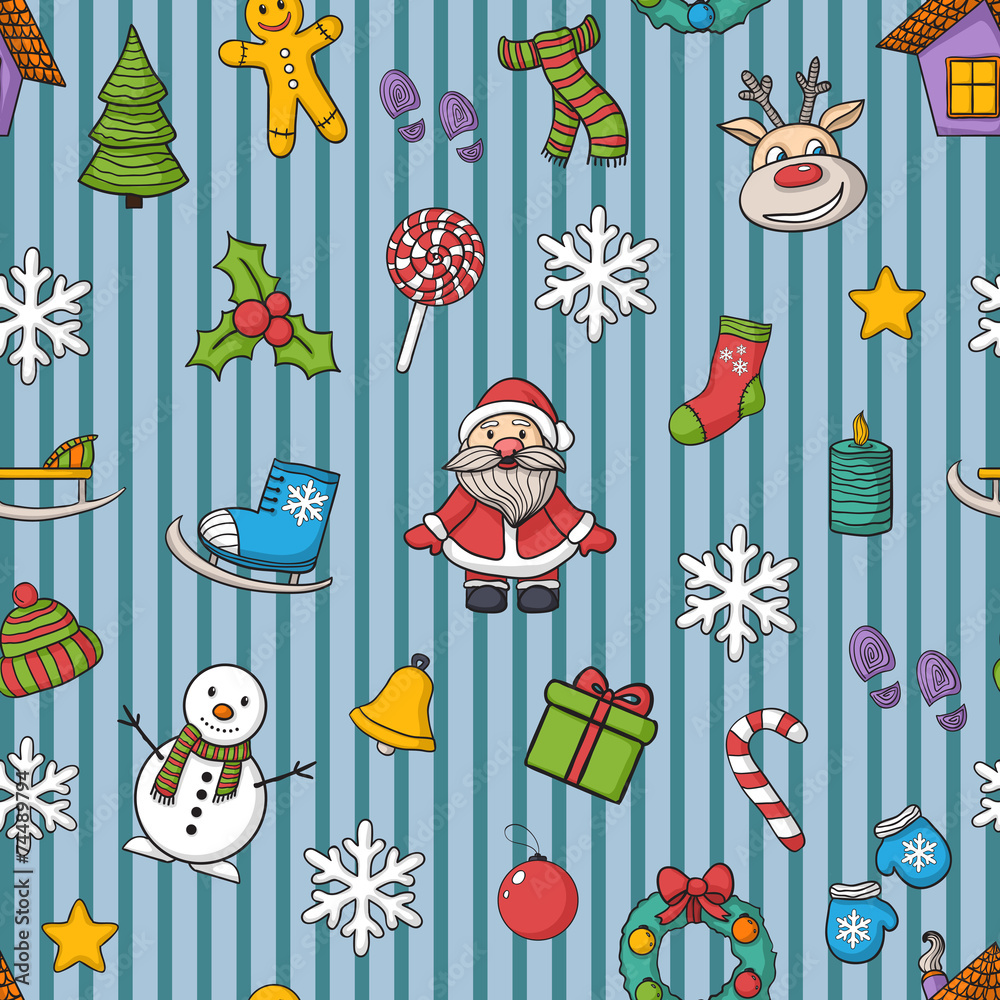 Happy New Year and Merry Christmas pattern Happy New Year and Merry Christmas pattern