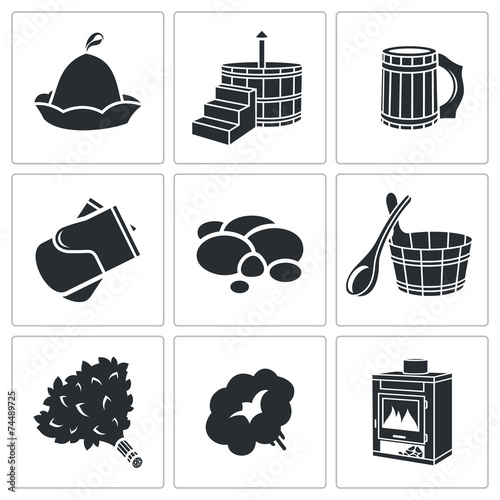 Vector Bath Accessories Icons Set