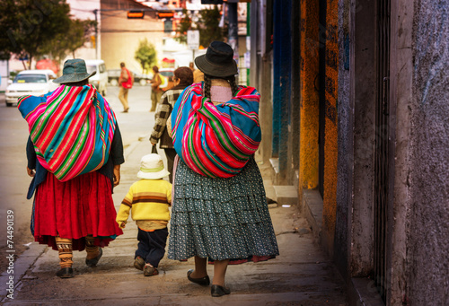 Bolivian people in city photo