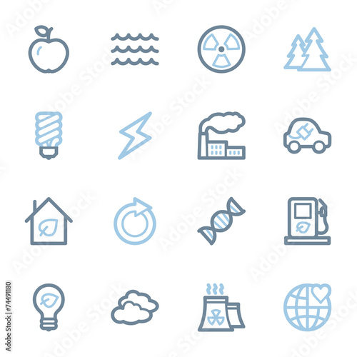 Green ecology web icons set