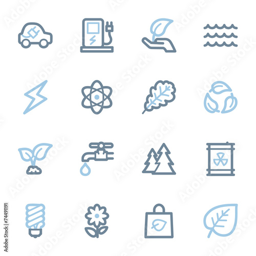 Green ecology web icons set