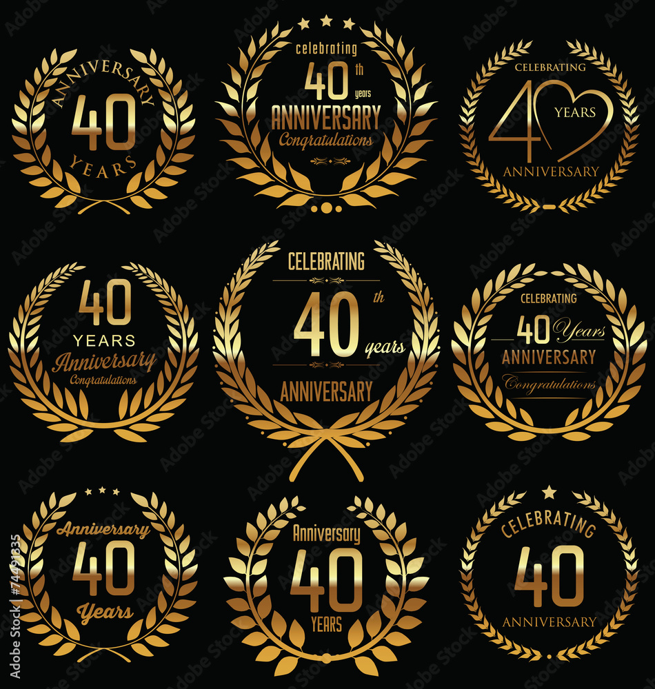 Anniversary laurel wreath design, 40 years