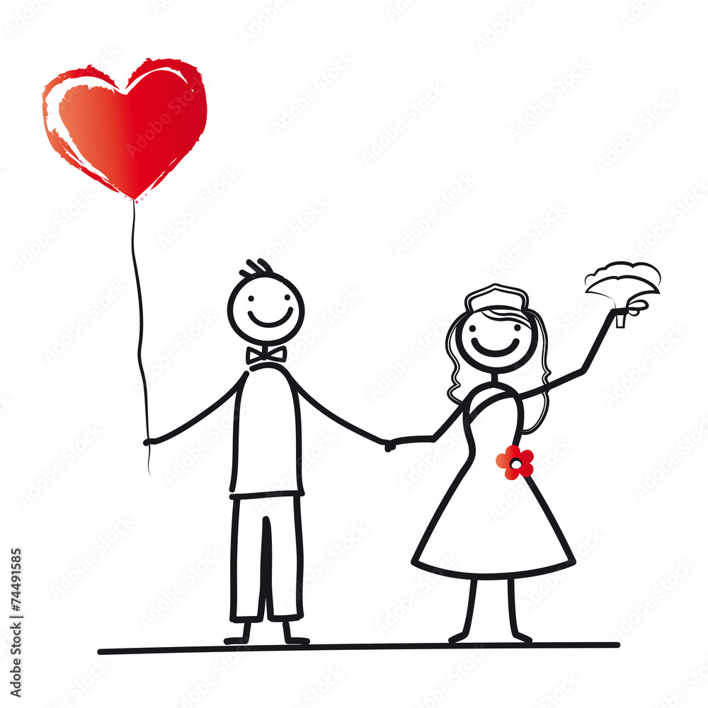 Brautpaar mit Herzluftballon, Einladung zur Hochzeit, Heirat, Trauung, Verlobung, Ehe, Verbindung, eine Familie gründen Brautpaar mit Herzluftballon, Einladung zur Hochzeit, Heirat, Trauung, Verlobung, Ehe, Verbindung, eine Familie gründen