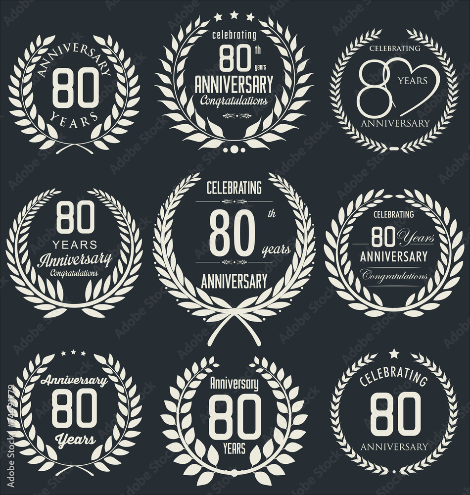 Anniversary laurel wreath design Anniversary laurel wreath design