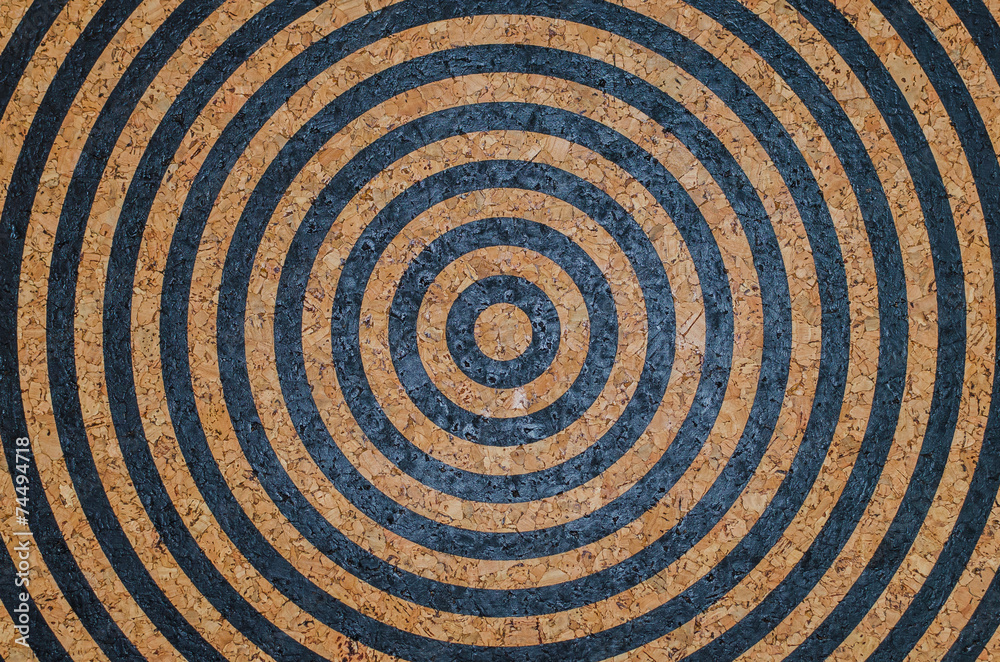circle cork board paint target as background