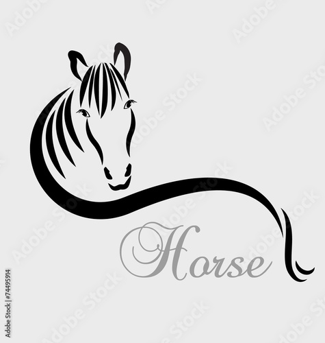 Stylized horse logo vector