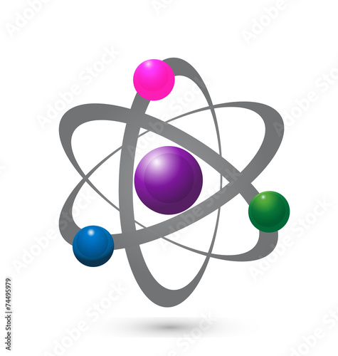 Vector of atom molecular electron graphic icon