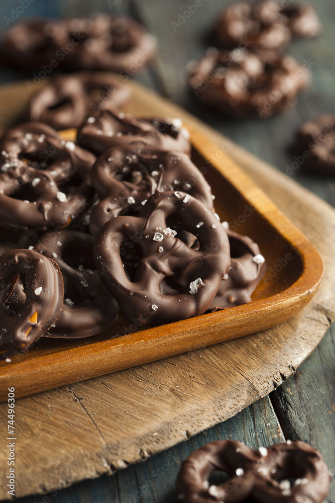 Fototapeta premium Homemade Chocolate Covered Pretzels