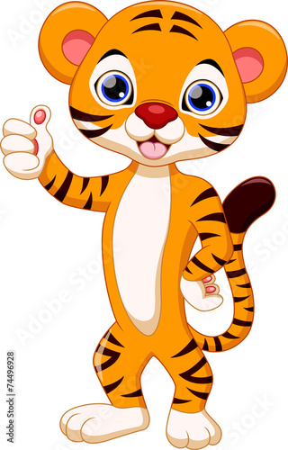 Fototapeta Naklejka Na Ścianę i Meble -  Cute tiger cartoon