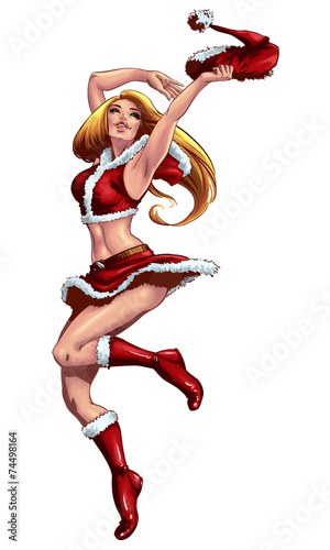 Sexy girl wearing Santa costume