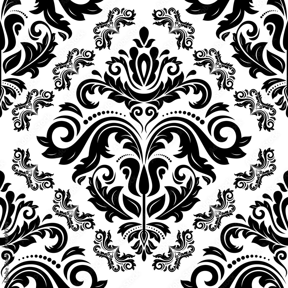 Damask Seamless  Pattern. Orient Background