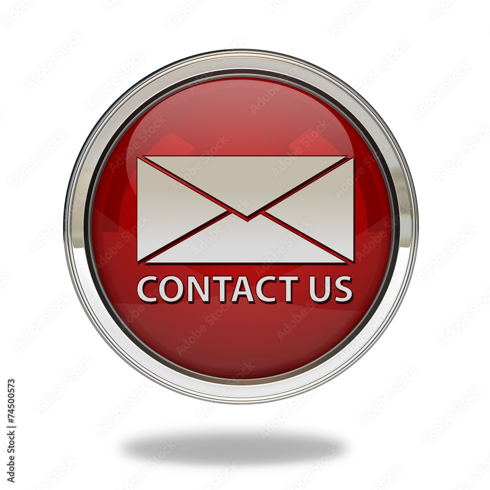Contact us pointer icon on white background