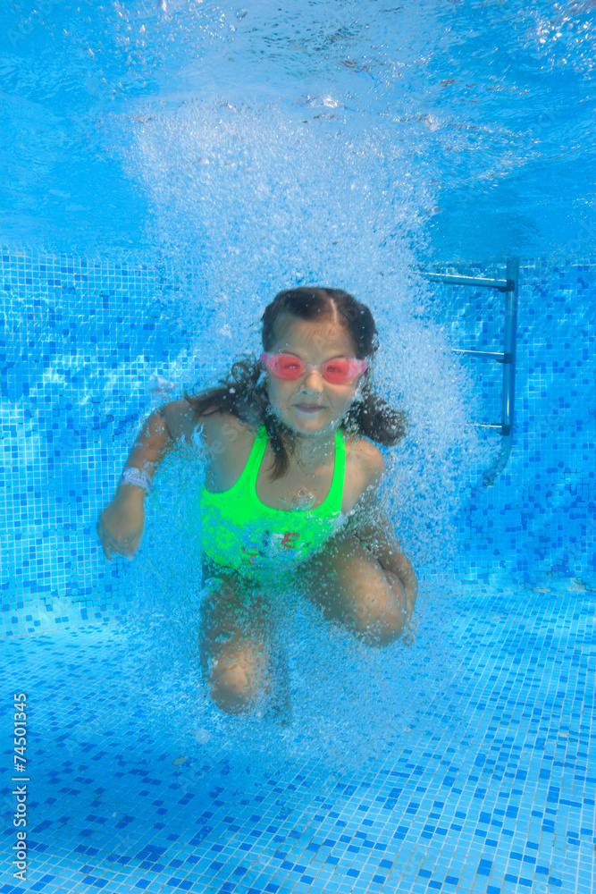 Girl in swimming pool