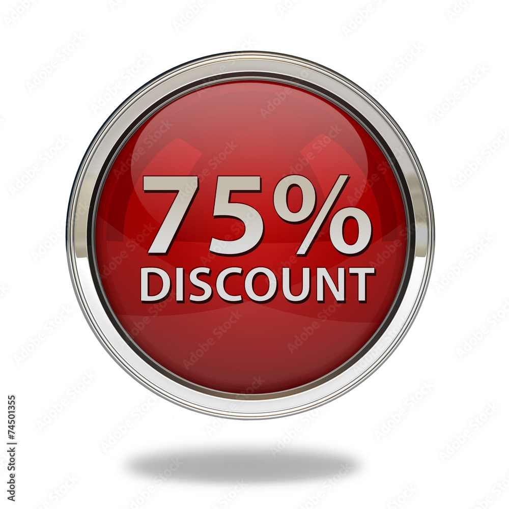 Discount 75 pointer icon on white background Discount 75 pointer icon on white background