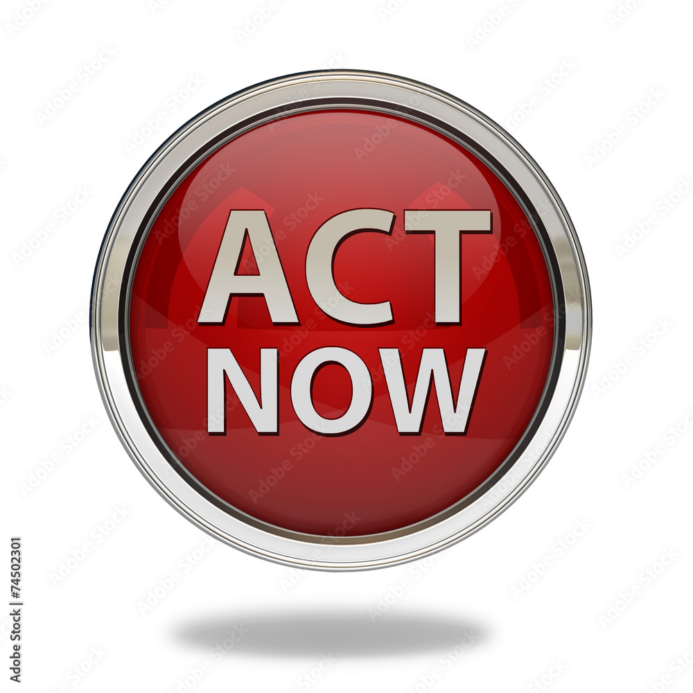 Act now pointer icon on white background Act now pointer icon on white background