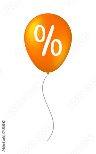 balloon illustration with a discount sign