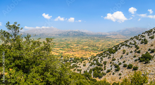 Landscape of Crete island view on Lassithi Plateau