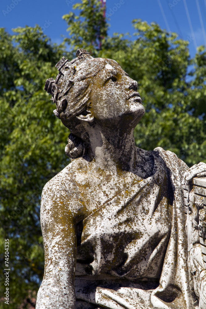 Close up view of the Diana Statue on a urban park.