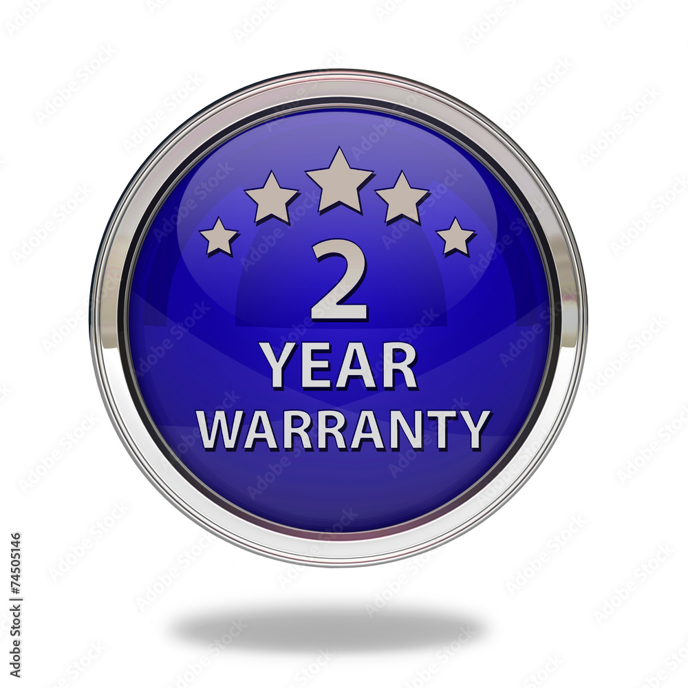 Two year warranty pointer icon on white background Two year warranty pointer icon on white background