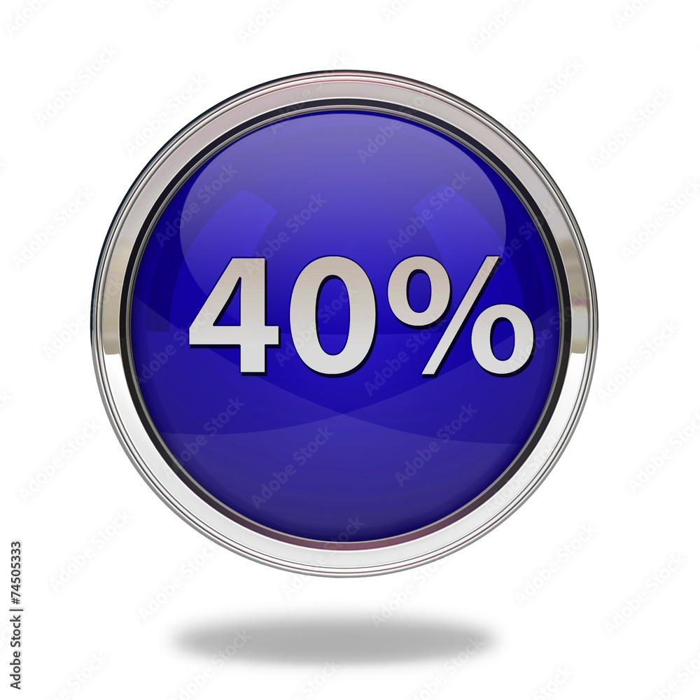 Fourty percent pointer icon on white background Fourty percent pointer icon on white background