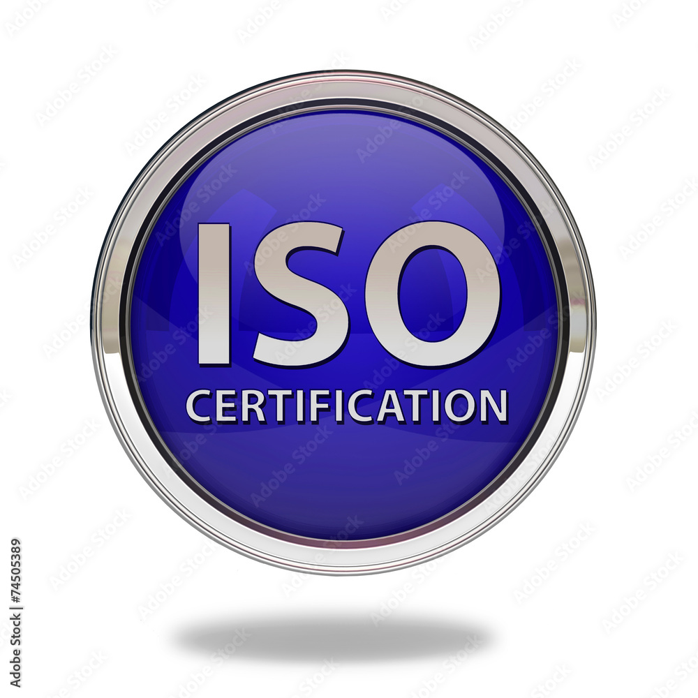 Iso certification pointer icon on white background Iso certification pointer icon on white background