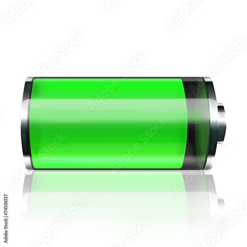 Battery icon isolated on white.