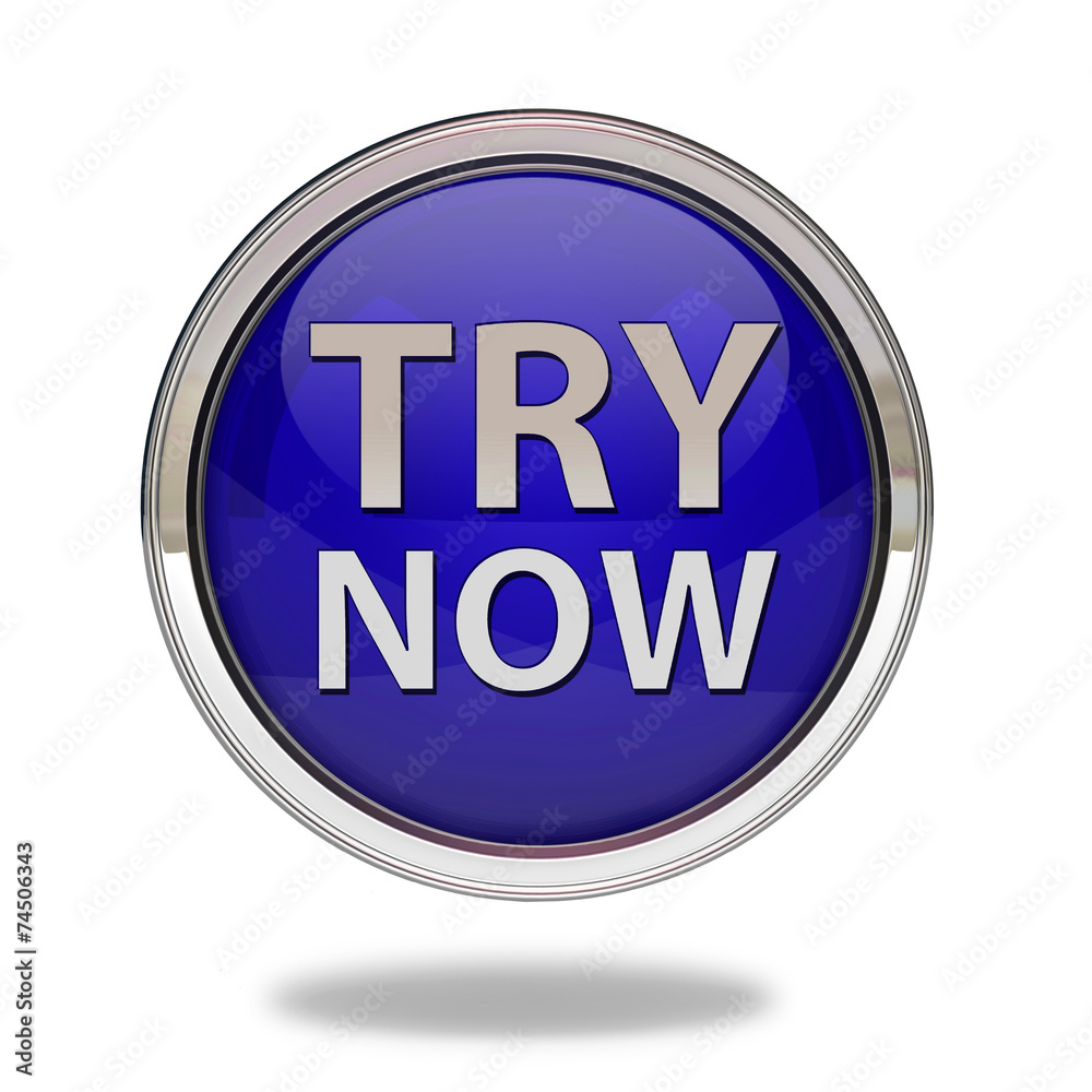 Try now pointer icon on white background Try now pointer icon on white background