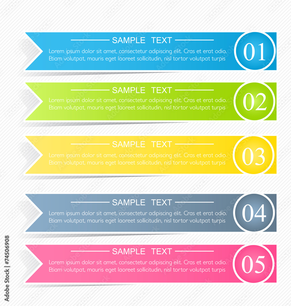 Modern infographics colorful web design template with shadow Modern infographics colorful web design template with shadow