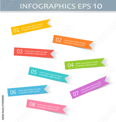 Modern infographics colorful web design template with shadow