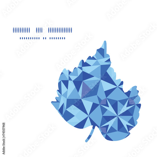 Vector blue triangle texture leaf silhouette pattern frame