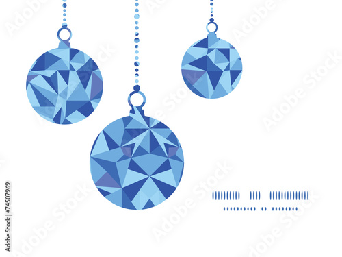 Vector blue triangle texture Christmas ornaments silhouettes