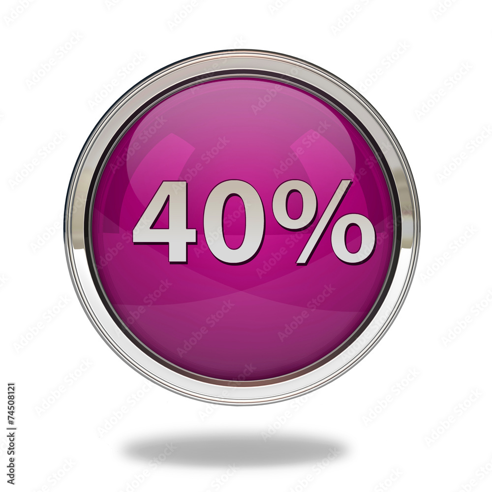 Fourty percent pointer icon on white background Fourty percent pointer icon on white background