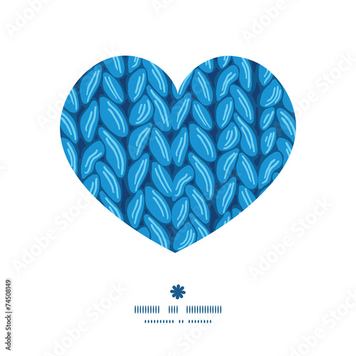 Vector knit sewater fabric horizontal texture heart silhouette