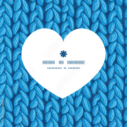 Vector knit sewater fabric horizontal texture heart silhouette
